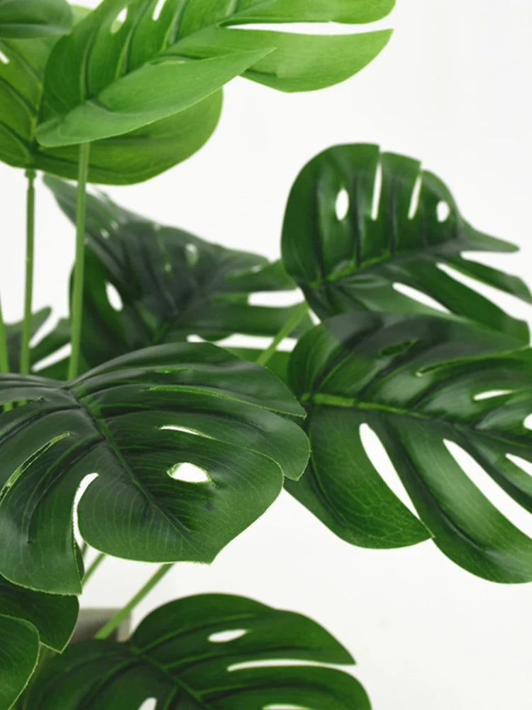 Palmeira Verde Artificial Folhas Monstera