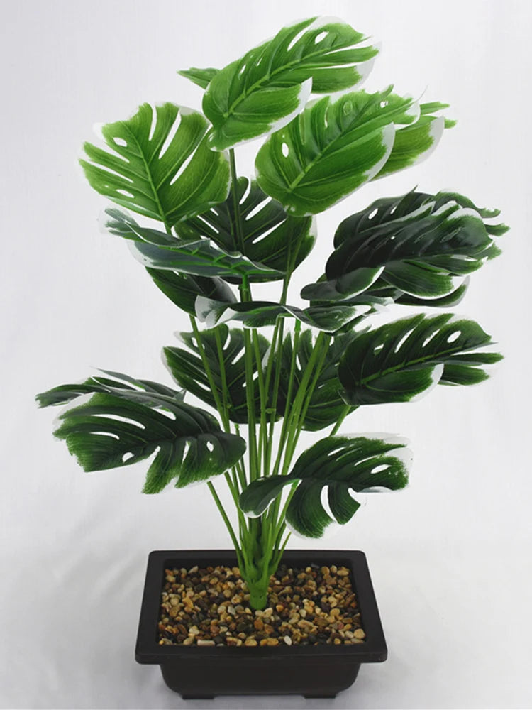 Palmeira Verde Artificial Folhas Monstera