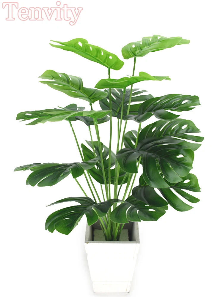 Palmeira Verde Artificial Folhas Monstera