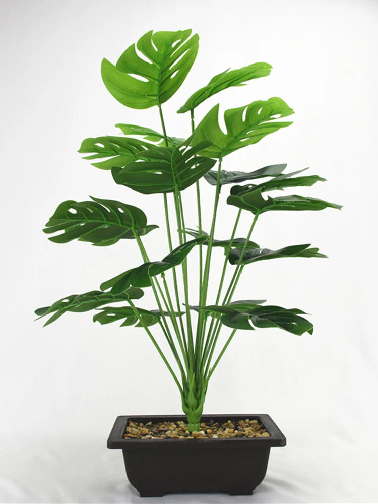 Palmeira Verde Artificial Folhas Monstera