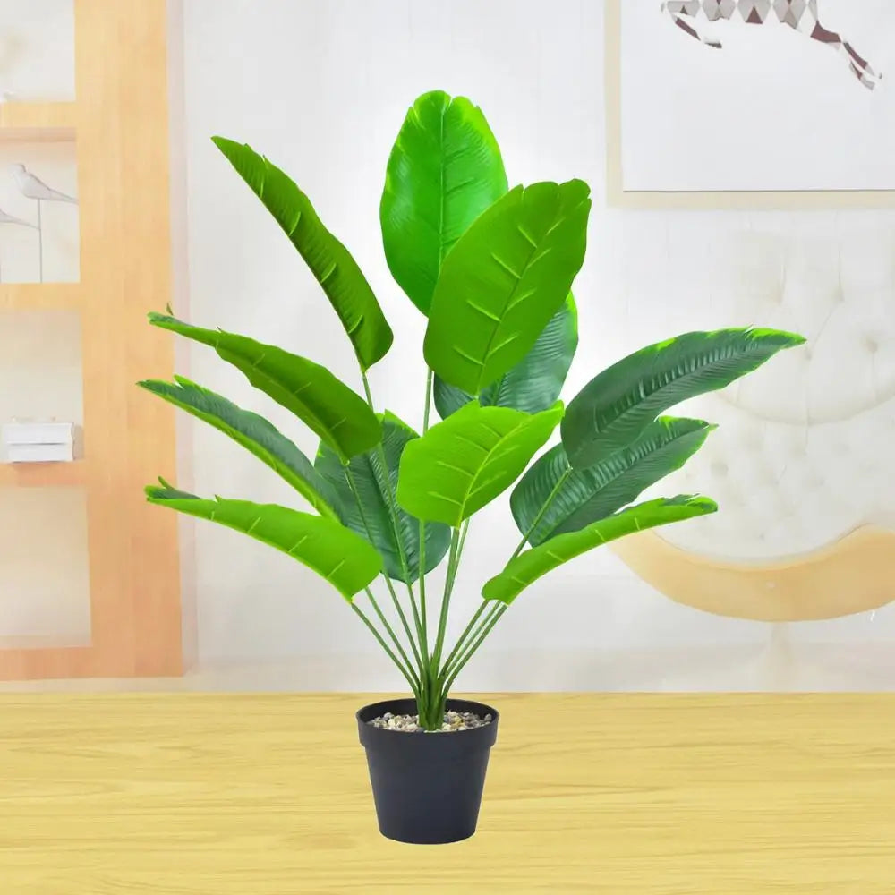 Grande Folhagem de Banana Tropical Artificial