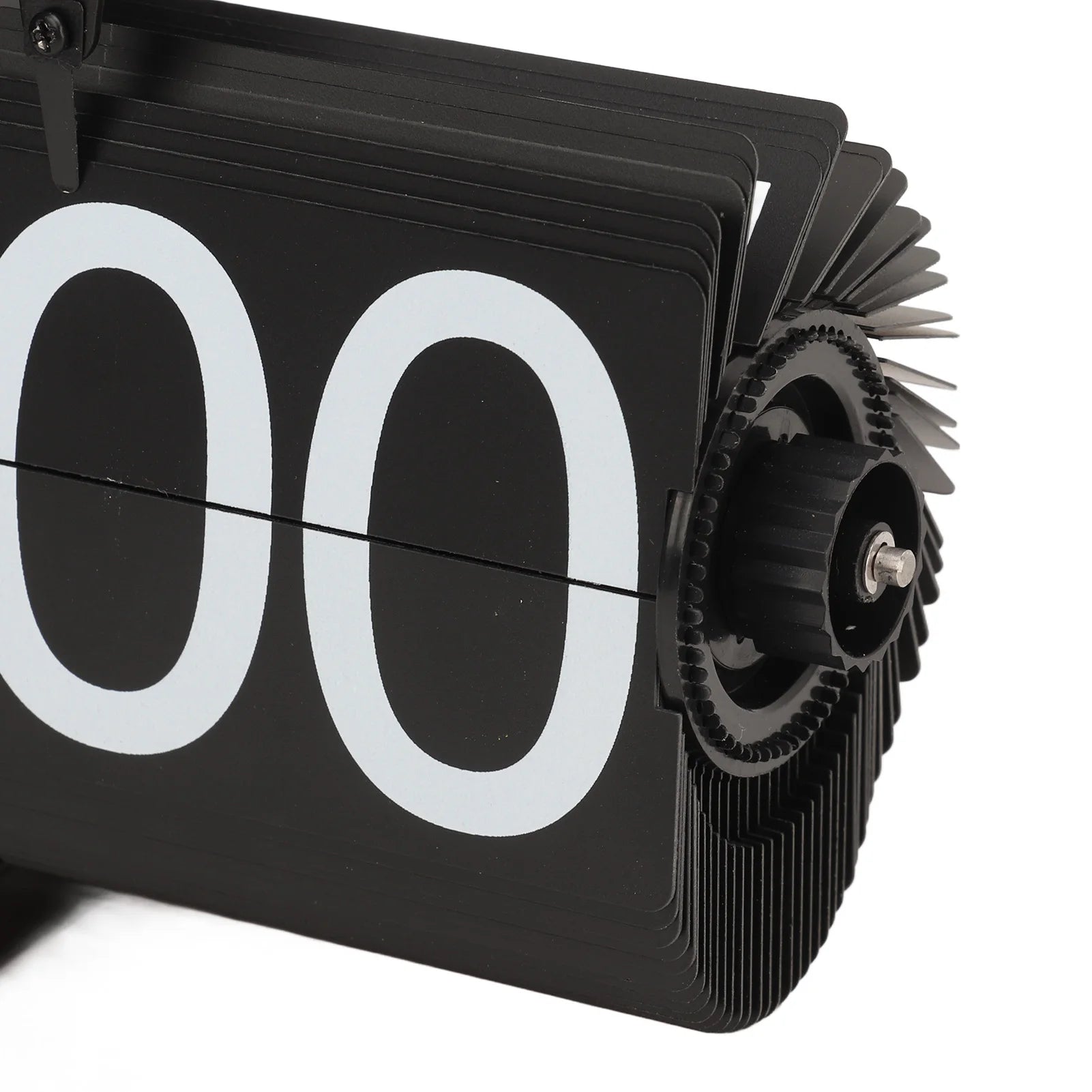 Relógio de Mesa Auto-flip Preto Europeu Base em Mogno