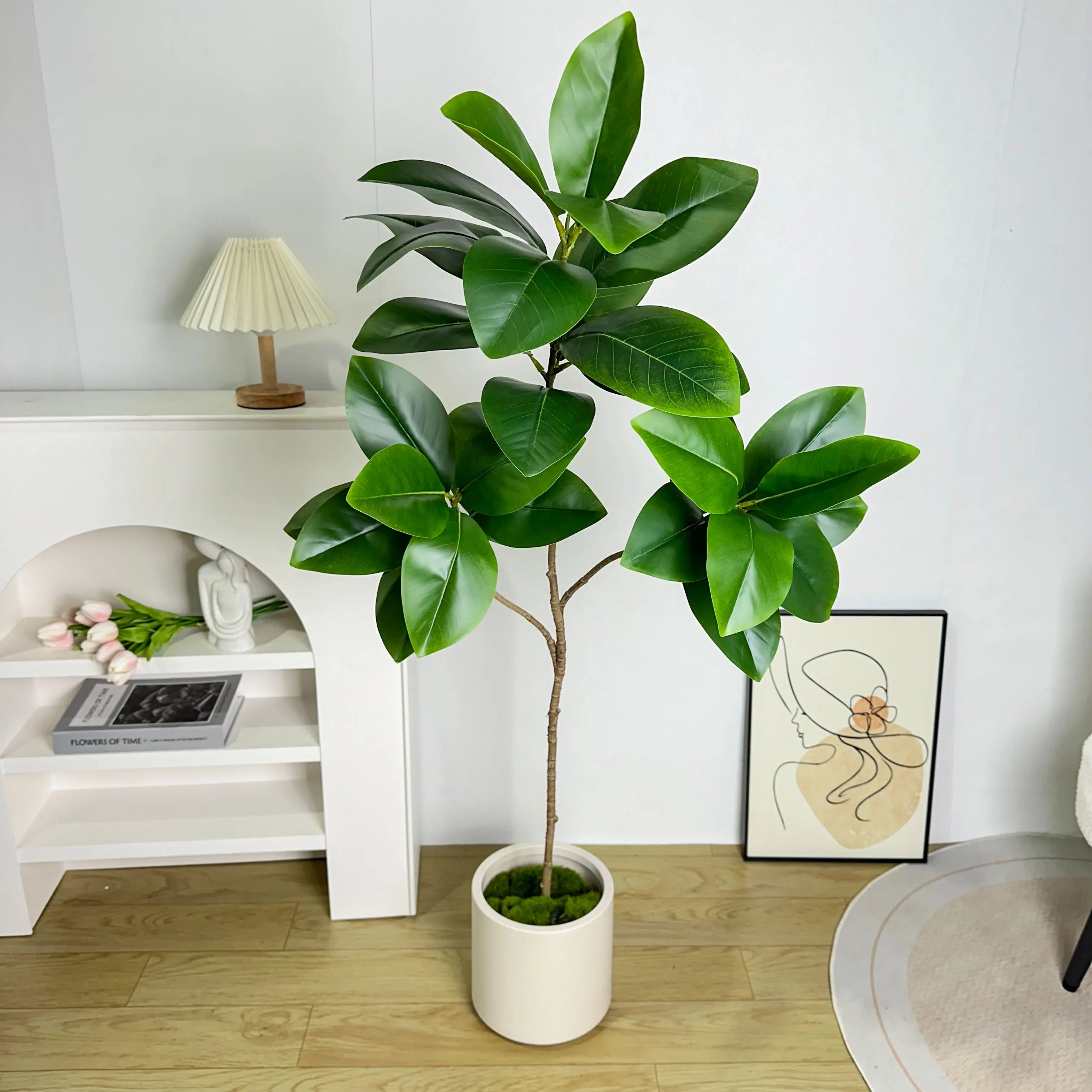 Galhos artificiais de ficus, Folhas grandes de banyan