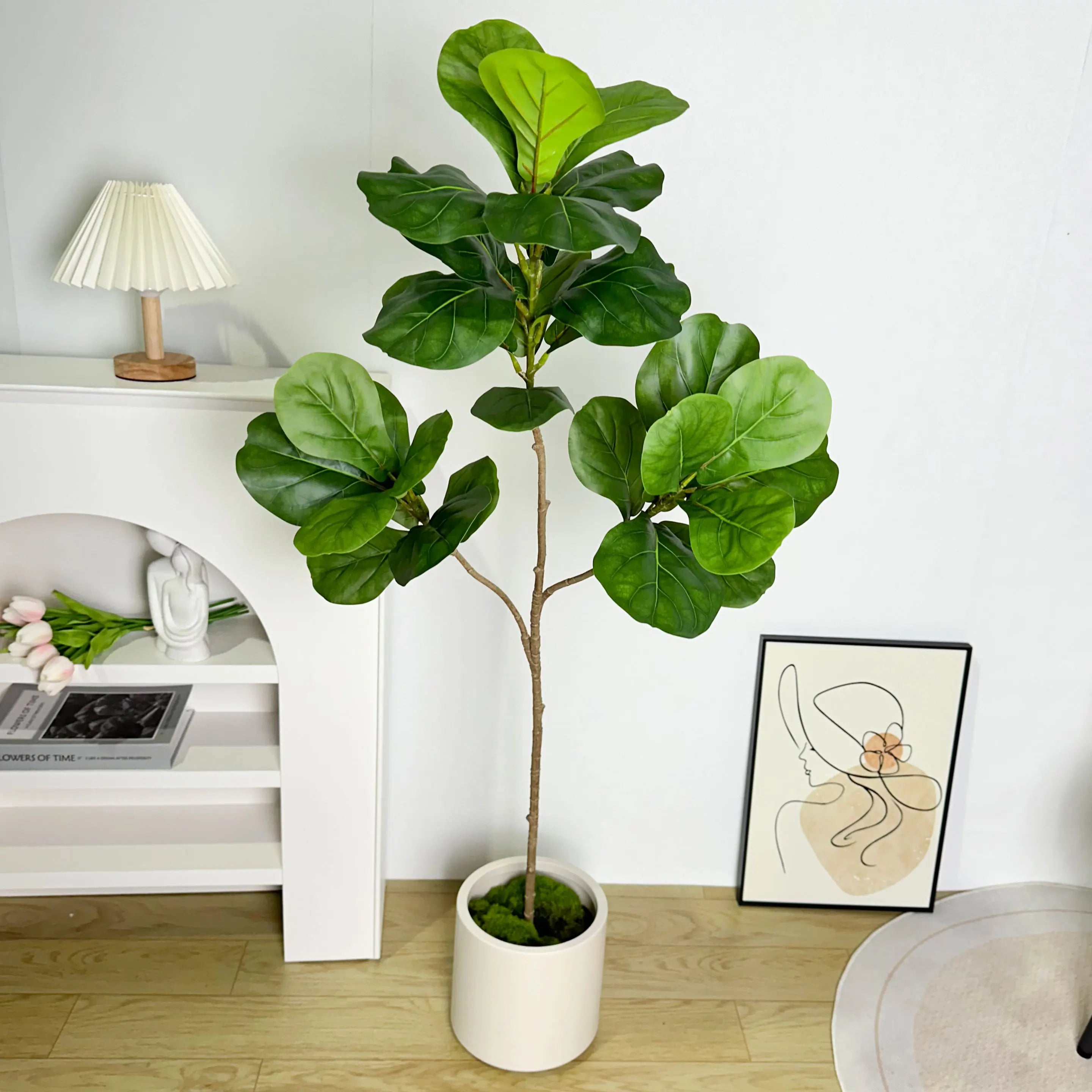 Galhos artificiais de ficus, Folhas grandes de banyan